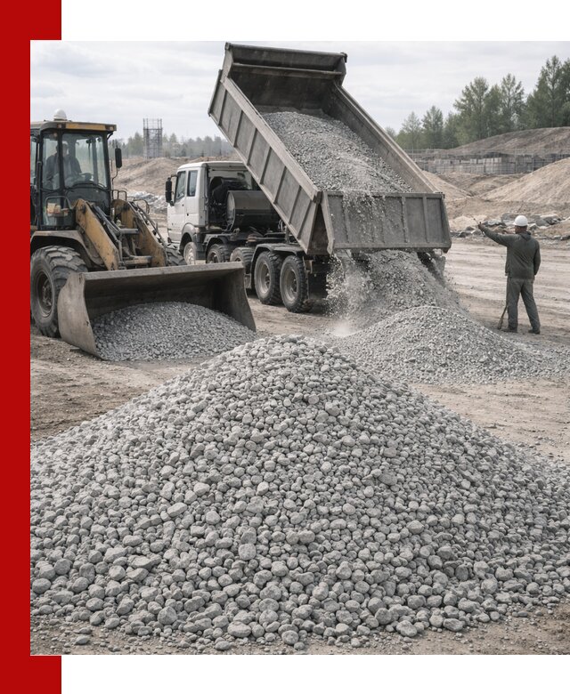 Доставка известнякового щебня фр. 5–20 в Гукове
