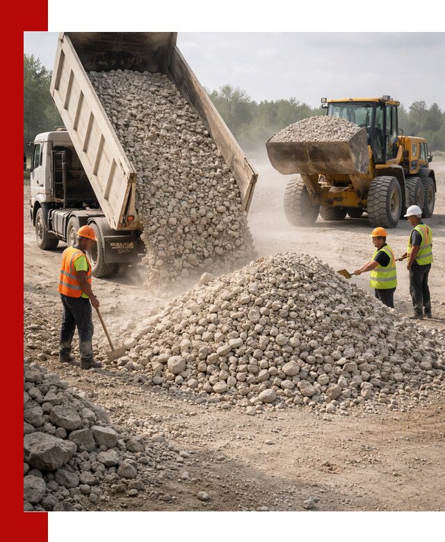 Доставка известнякового щебня фр. 40-70 в Гуково