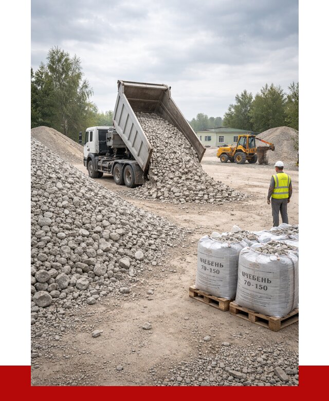 Известняковый щебень фракция 70-150 в Гукове от 1283 р. | ПРОНЕРУДГкв