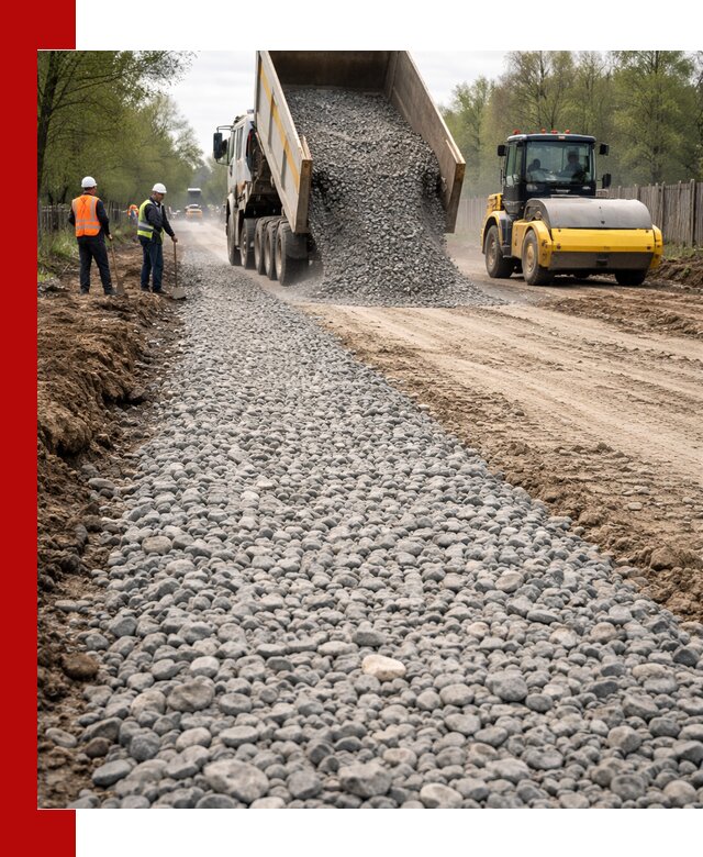 Доставка щебня для отсыпки дорог в Гукове высокого качества