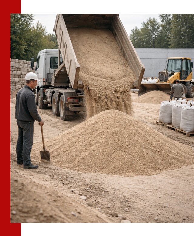 Кварцевый песок фракция 0–3 мм с доставкой в Гукове