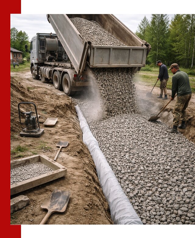 Гравий для дренажа с доставкой в Гуково качественный и недорогой