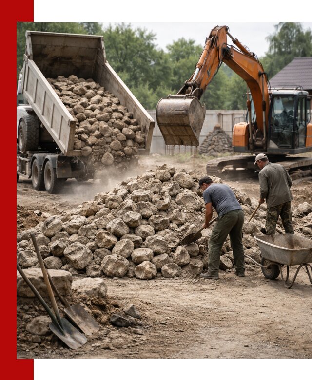 Доставка и разгрузка бутового камня в Гуково