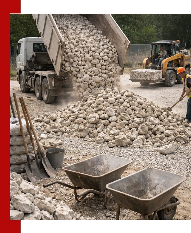 Доставка и продажа бутового известнякового камня в Гуково