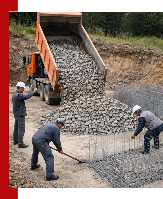 Камень для габионов с доставкой в Гуково быстро и надёжно