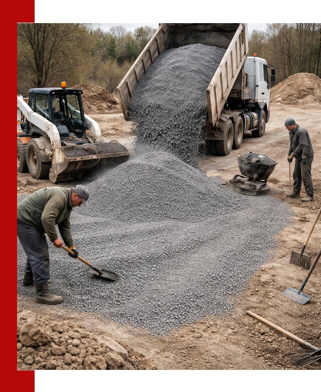 Отсев для подсыпки в Гуково — доставка и подсыпка на участок