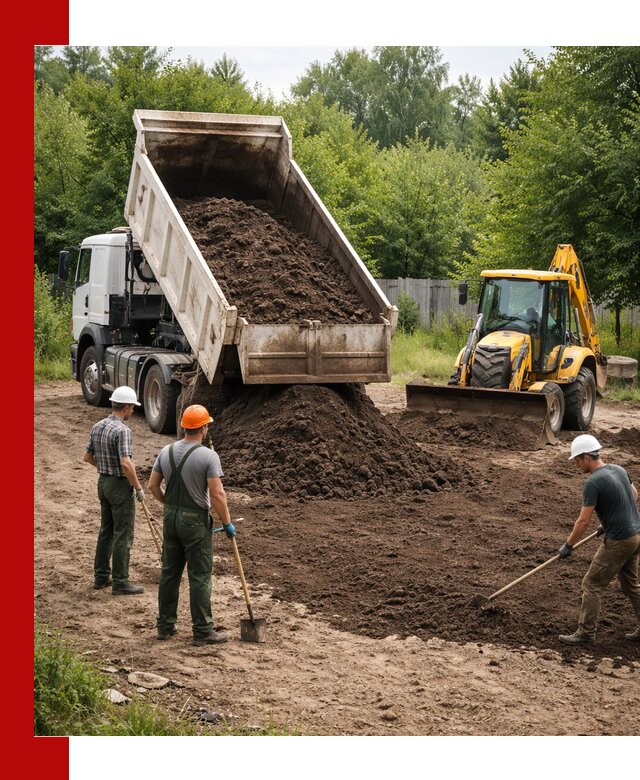 Доставка и укладка грунта для выравнивания участка в Гуково