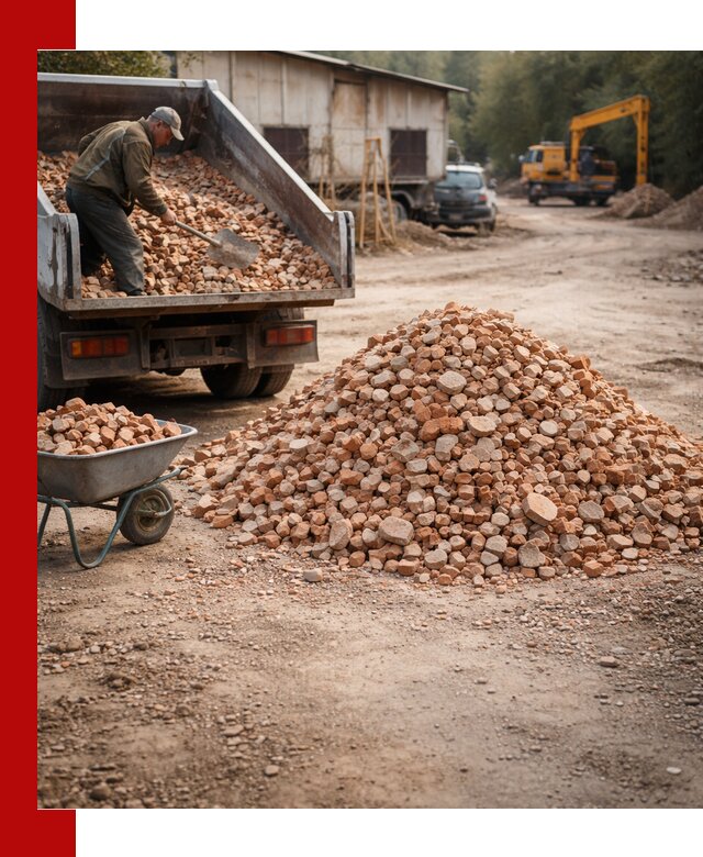 Доставка и подушка из боя кирпича с разгрузкой в Гуково