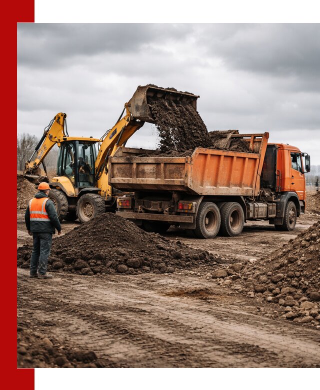 Вывоз грунта и строительного мусора в Гуково грузовыми самосвалами