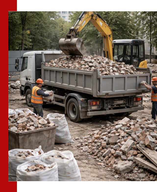 Вывоз строительного мусора в Гуково с самосвалами и контейнерами